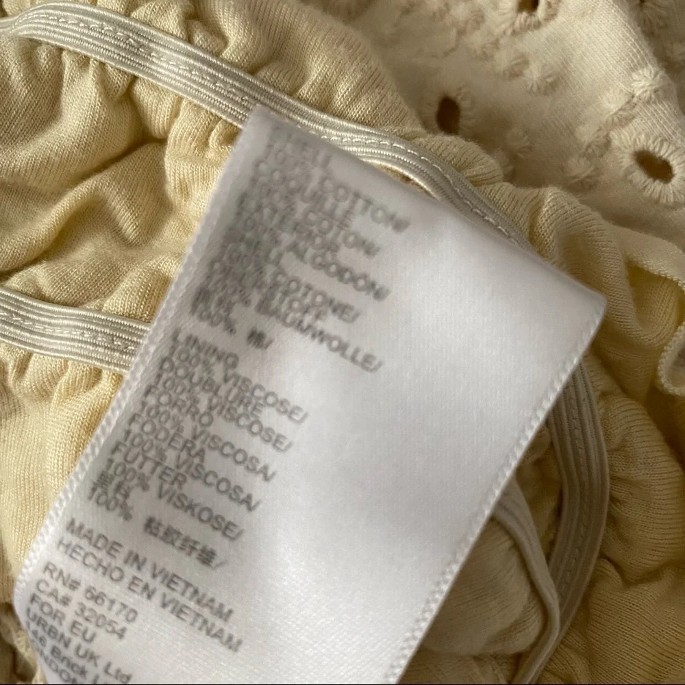 UO Tan Button Down Eyelet Crop Top